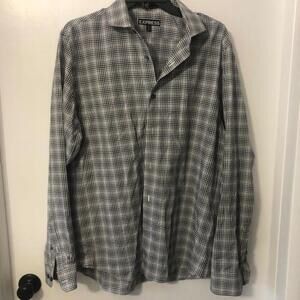 Gray Plaid Express Size L Men's‎ Dress Shirt